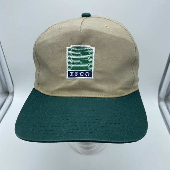 EFCO Green Tan Baseball Cap Hat Snap-back Verona VA - Picture 1 of 7